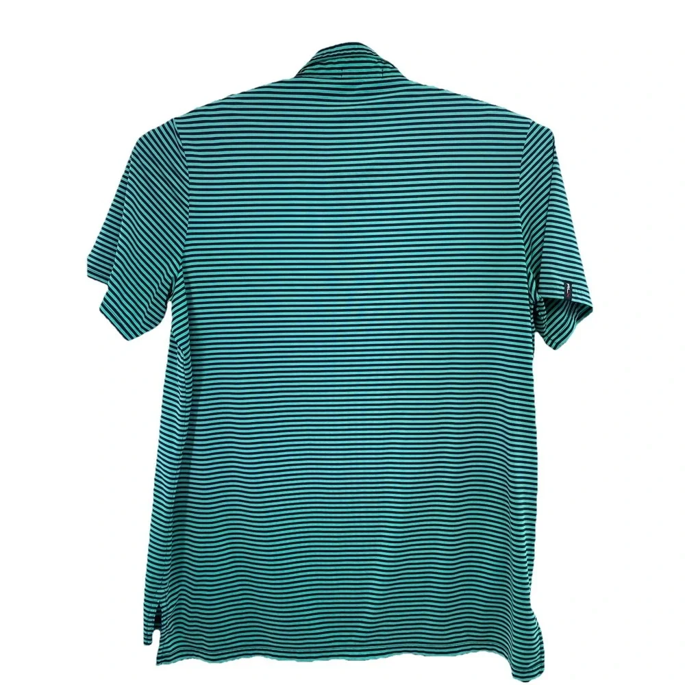 RLX / Woodland Hills CC Mens Sz XL Teal/Blue Stripped Golf Polo Shirt (B41) EUC